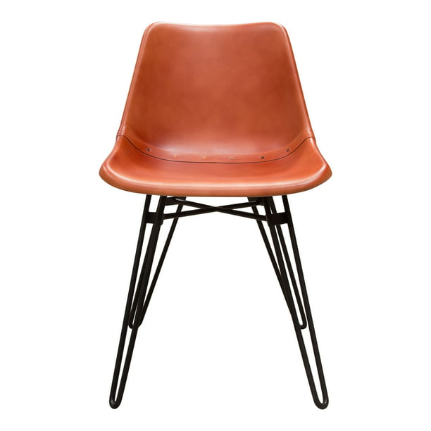Camden Dining Chair In Genuine Clay, Hairpin Leather Dining Chairs