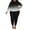 Gradient Black, variant on Plus Size Two Piece Outfits For Women Casual Round Neck Jogging Sets Long Sleeve Tracksuit With Pockets