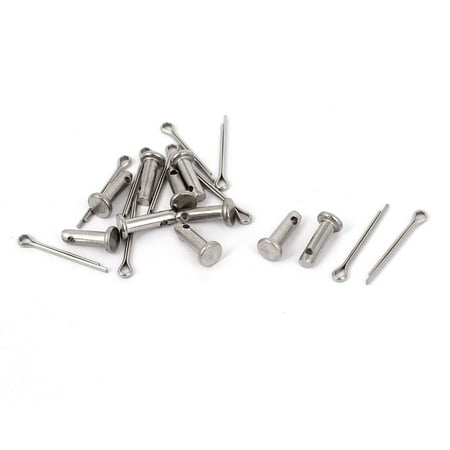 

M3 x 10mm Flat Head 304 Stainless Steel Round Clevis Pins Fastener 10Pcs