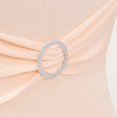thumbnail image 6 of BalsaCircle Blush Spandex Stretchable Folding Chair Cover Silver Rhinestone Buckled Sash Band Slipcovers Wedding, 6 of 8