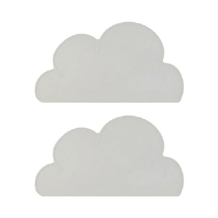 

Kids Placemats Silicone Childrens Placemat Cloud Shape Non Slip Foldable Portable Heat Resistant Kids Tableware for Toddlers Infant Light Grey