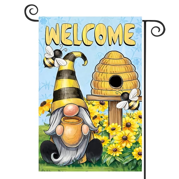 DMERBYL Spring Summer Garden Flag for Outside 12x18 Double Sided Small Welcome Summer Bee Flower Farmhouse Garden Yard Flags Farmhouse Home Garden Yard Outdoor Decor