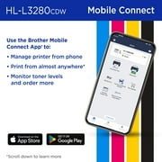 Brother HL-L3280CDW Wireless Compact Digital Color Printer with Laser Quality Output, Duplex and Mobile Printing & Ethernet