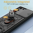 thumbnail image 5 of Elegant Choise Camera Lens Cover Phone Case with Ring Stand for Samsung Galaxy S23 Ultra/S23 Plus/S23, Black, 5 of 14