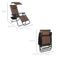 thumbnail image 3 of Best Choice Products Folding Zero Gravity Recliner Patio Lounge Chair w/ Canopy Shade, Headrest, Tray - Brown, 3 of 8