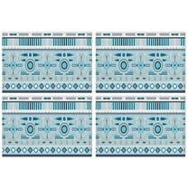 Blue Geometric Triangle Diamond Pattern Summer Placemats Table Placemats Set Of 4-Linen Kitchen Washable Placemats Table Mats 11.8"x17.7" Non-Slip Heat Resistant