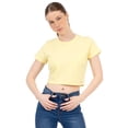 thumbnail image 1 of Playera Crop Básica Manga Corta Para Mujer Quarry Color Amarillo, 1 of 4