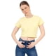 thumbnail image 1 of Playera Crop Básica Manga Corta Para Mujer Quarry Color Amarillo, 1 of 4