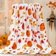 thumbnail image 1 of Manta de Calabaza para Halloween | Manta de Franela con Estampado de Calabaza y Hoja de Arce para Sofá, 100 X 130 Cm | Material de Poliéster Suave | Multicolor | Ligera y Transpirable | Ideal para Re, 1 of 6