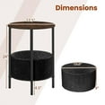 thumbnail image 7 of YYAo End Table, Side End Table,Round End Table 2-Tier Side Table with Removable Fabric Basket and Metal Frame-Rustic Brown, 7 of 7