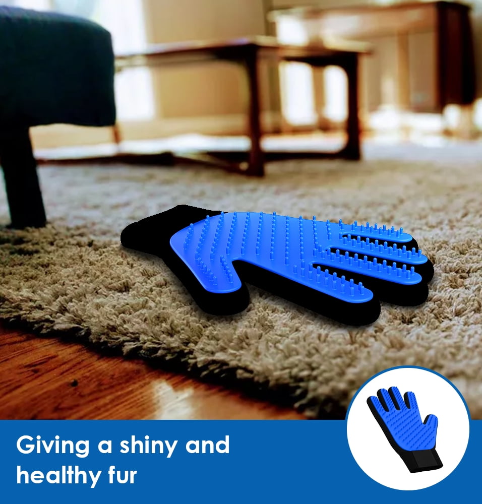 Ergonomic Pet Grooming Gloves - Gentle Deshedding Brush For Dogs & Cats, Soft Silicone Tips For Massage, Ideal For Long & Short Fur, Multiple Colors *
