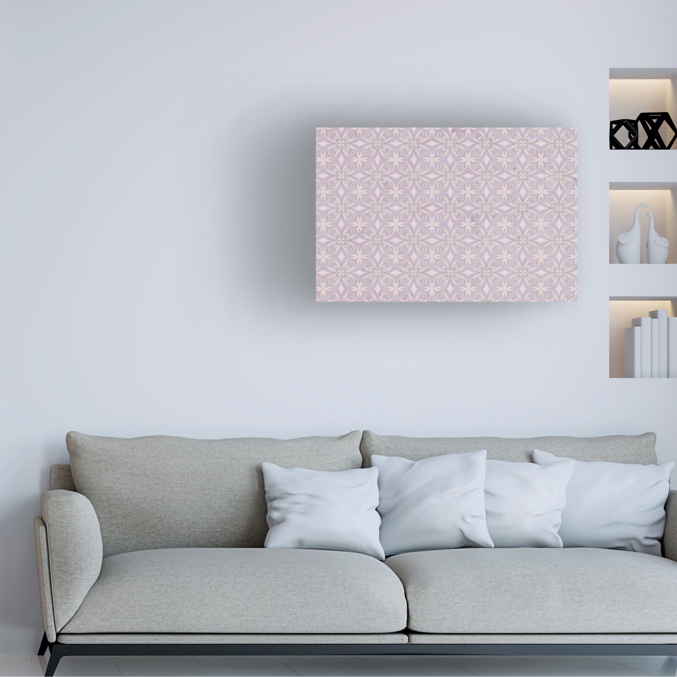Canvas Wall Art - Treechild 'Purple Tiles Pattern' Wall Art for Living Room, Bedroom, or Office D?cor by Trademark Fine Art - 19 x 12 Inches