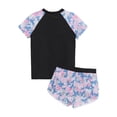 thumbnail image 4 of Alvivi Kids Girls Rash Guard Two Piece Tankini Set Swimsuit UPF 50+ Sun Protection Bathing Suit Black 13-14, 4 of 7