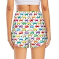 thumbnail image 2 of Lsque Colorful Bus Printed Women's Running Shorts with Liner Pockets,Elastic Quick Dry Workout Athletic Gym Yoga Shorts,Womens High Waist Shorts-, 2 of 9