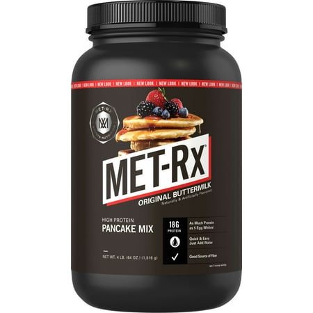 MET-Rx High Protein Pancake Mix, Original Buttermilk, 18g Protein, 4 (Best Oatmeal Protein Pancakes)