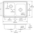 thumbnail image 6 of Elkay Lustertone Classic Stainless Steel 33" x 22" x 7-7/8", Offset Double Bowl Drop-in Sink, 6 of 7