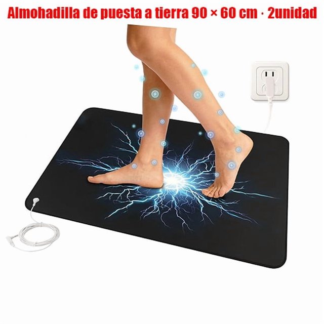 Almohadilla de conexión a tierra para hogar y oficina – Tamaños 90×60cm, con cable de 4.5 m, disponible en 1 o 2 unidades