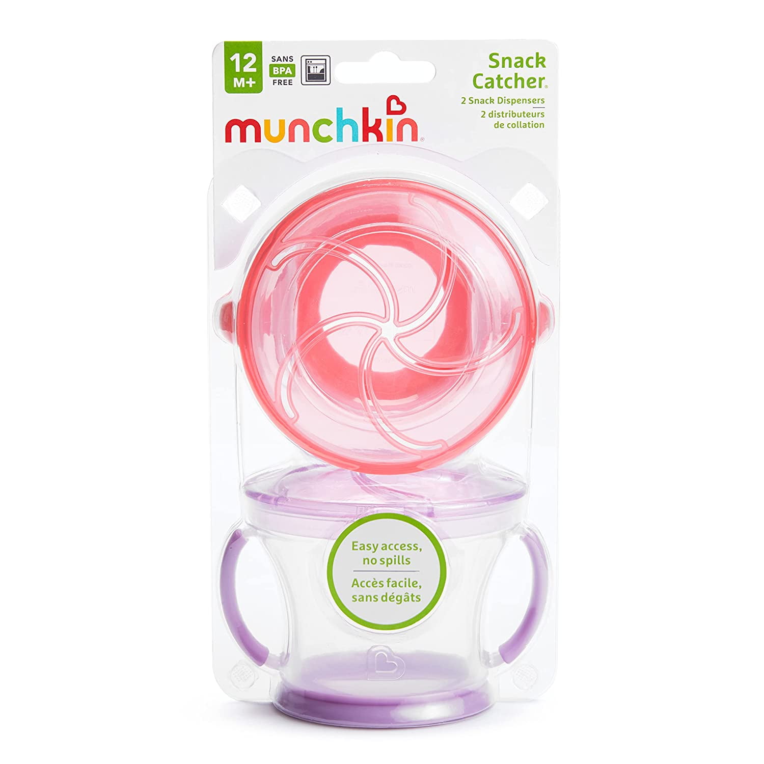 Munchkin 12+ Months Snack Catchers, Assorted Colors - 2 pack