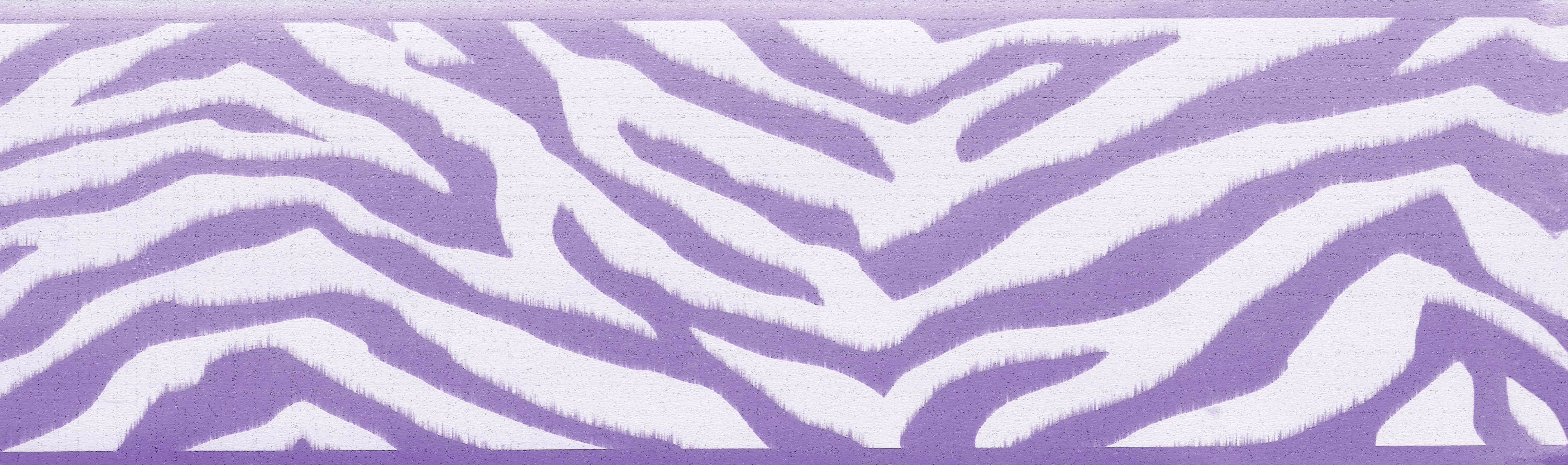 Dundee Deco's Peel and Stick Wallpaper Border - Abstract Purple White Zebra  Print Wall Border Retro Design, 15 ft x 7 in, Self Adhesive 