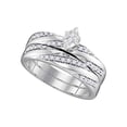 thumbnail image 1 of Bague de Fiançailles de Mariage en Or Blanc 10kt pour Femmes avec Diamants Ronds 1/4 Cttw, 1 of 1