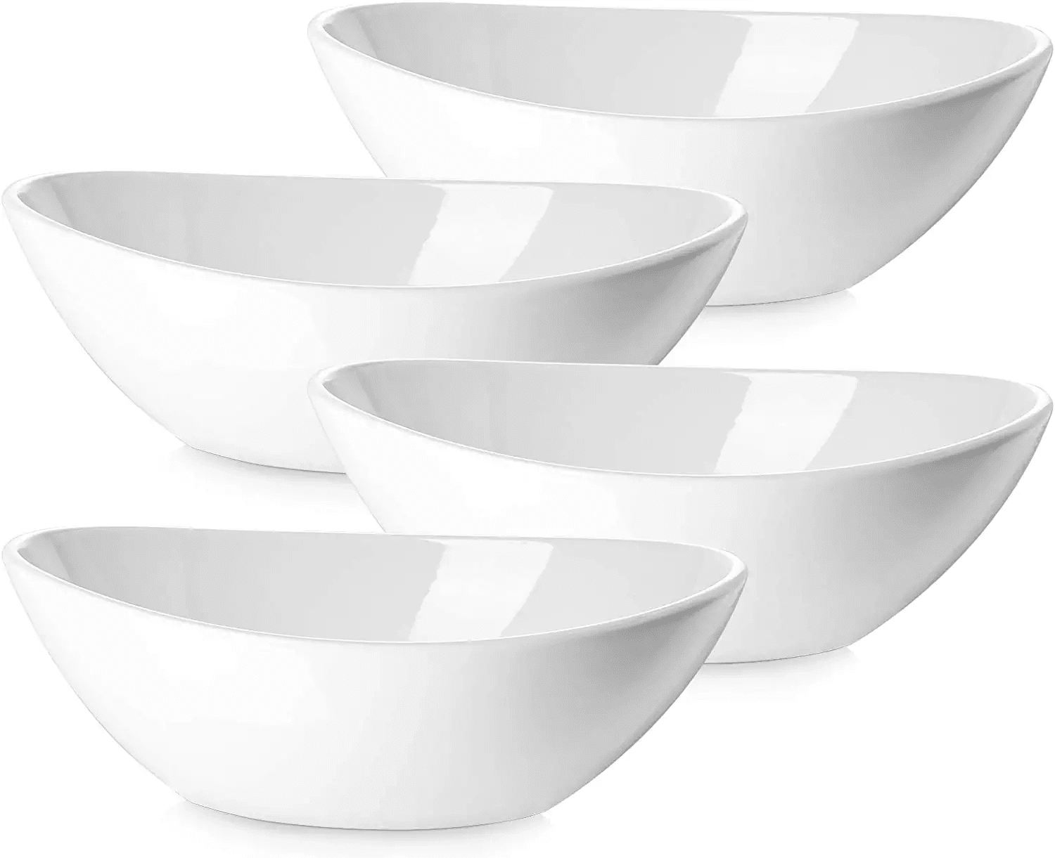 Soup Side dishes LIFVER 1.1 Quart Porcelain Serving Bowls for Salad White Dessert Set of 4 