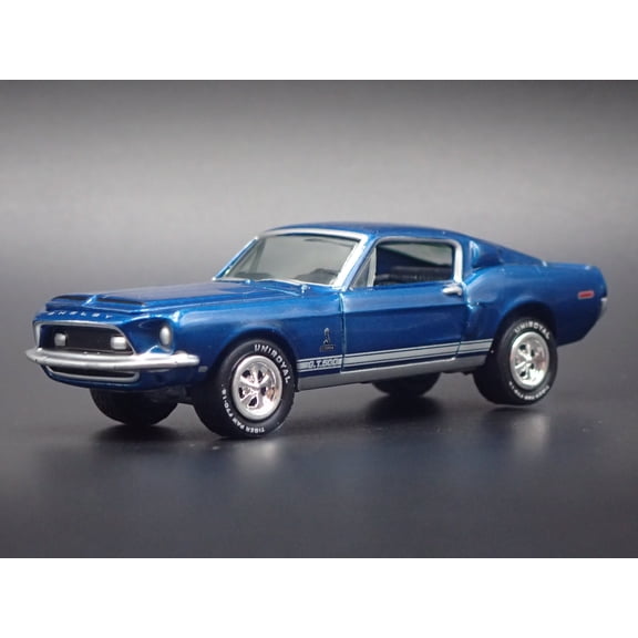 Open Box 1968 68 FORD MUSTANG SHELBY GT500 BLUE 1:64 SCALE DIORAMA DIECAST MODEL CAR