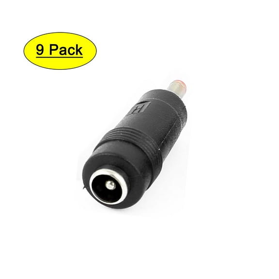 9 Pcs DC Power 3.5x1.35mm Male to 5.5x2.1mm Female Jack Adapter Connectors