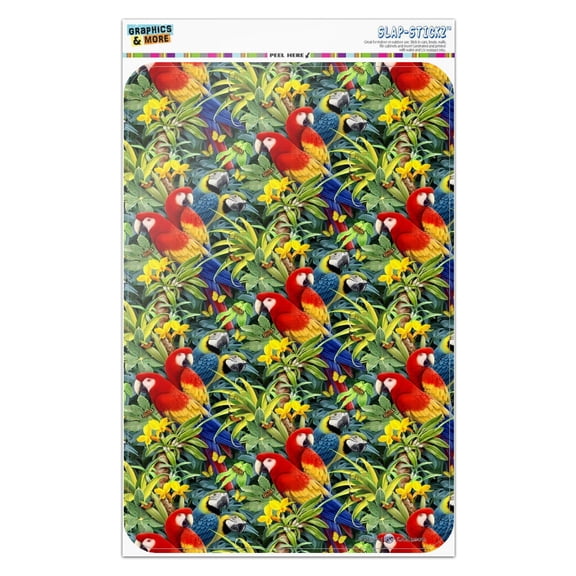 Majestic Macaws Colorful Rainforest Pattern Home Business Office Sign