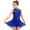 Blue, variant on Kids Girls Lyrical Dance Dress Rhinestone Sheer Mesh Ballet Skirted Leotard Sleeveless Ice Skating Dress Dark Green 16