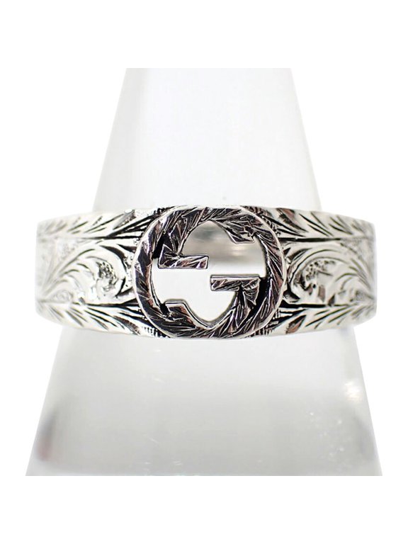Pre-Owned GUCCI 925 Interlocking G Ring, Size 16