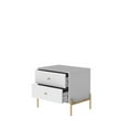 thumbnail image 4 of Manhattan Comfort Jasper Engineered Wood Nightstand in White Gloss/Gold, 4 of 9