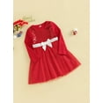 thumbnail image 3 of Bagilaanoe Toddler Baby Girl Christmas Dress Shiny Sequin Long Sleeve A-line Princess Dresses 12M 18M 24M 3T 4T 5T 6T Kid Fall Patchwork Tulle Skirt, 3 of 9