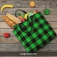 thumbnail image 5 of Easygdp Buffalo Plaid Green Black Bolsa Tote para Mujer, Bolso de Hombro para Trabajo, Playa, Viajes, Compras y Supermercado, 5 of 7