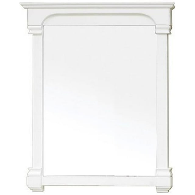 Bellaterra Home Miroir Cadre en Bois Massif 36 Pouces-Blanc