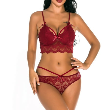 

Womens Sexy Underwear Lace Sexy Hollow Bra Back Buckle Underwear Suit Bikini Suit Women Sexy Naughty Lace Strappy Teddy Babydoll Exotic Lingerie A617-23761