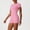 Hot Pink(Short Sleeves + Shorts), variant on PISONIC 2 Piece Workout Sets for Women, Camisole Square Neck Tops & High Waist Shorts, Gym Yoga Pilates Outfits