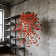 thumbnail image 4 of MTBLYS Artificial Morning Glory Wall Hanging 2-Piece Rattan Vine Decor Plastic Outdoor Flowers White Purple Red for Garden Baskets, 4 of 6