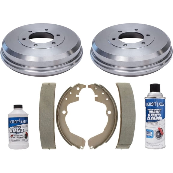 Detroit Axle - FWD Rear Brake Drums Ceramic Brake Shoes Replacement for 2003-2008 Toyota Matrix Pontiac Vibe