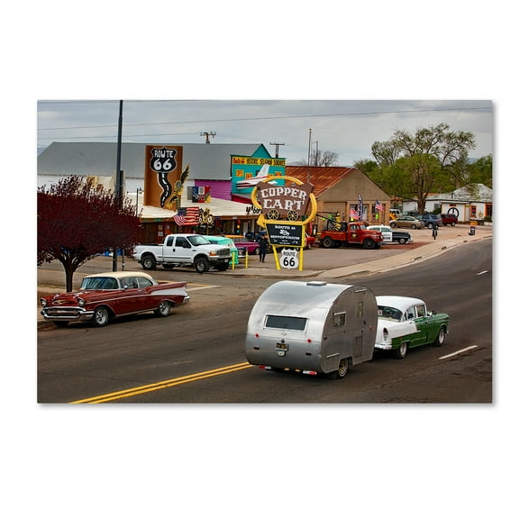 Trademark Fine Art 'Rt 66 Fun Run Motoporium' Canvas Art by Mike Jones Photo
