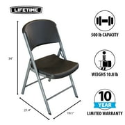 Lifetime Classic Folding Chair, Indoor/Outdoor Commercial Grade, Black, Adult Sized, Set of 4 (80407)