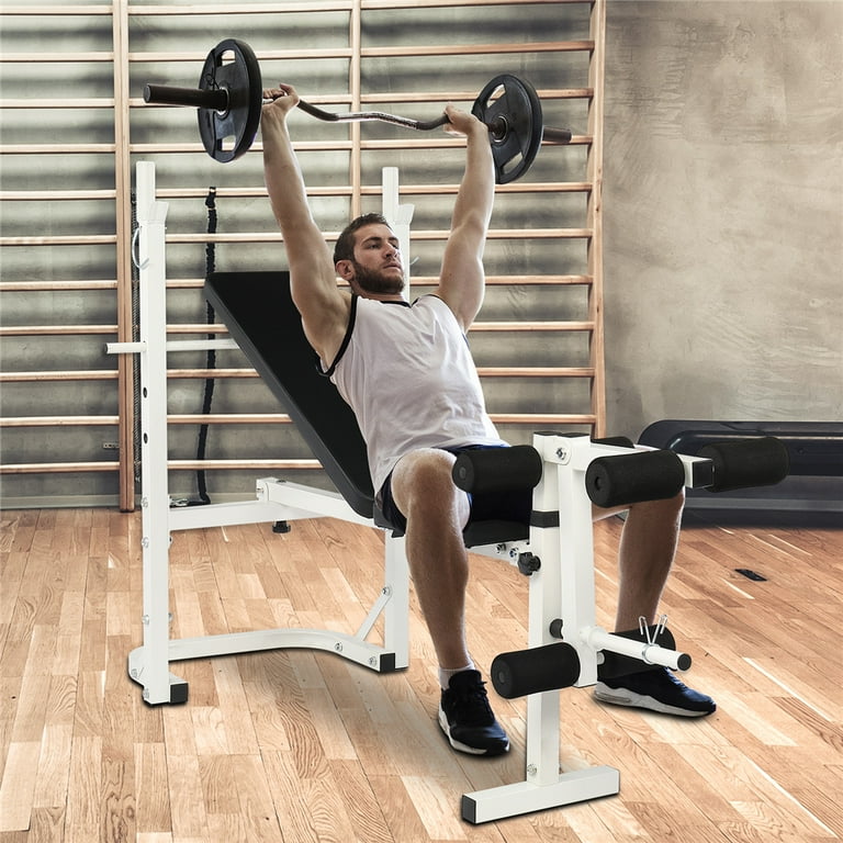 Gym Weight Bench Adjustable Weight Bench with 6 roll Leg