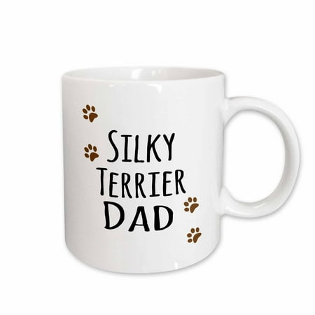 

Silky Terrier Dog Dad - Doggie by breed - muddy brown paw prints - doggy lover proud pet owner love 15oz Mug mug-153986-2