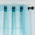 thumbnail image 2 of Diamond Home Textured Linen Sea Blue Blend Grommet Top Window Curtain, 52" x 63" 2 Panels, 2 of 4