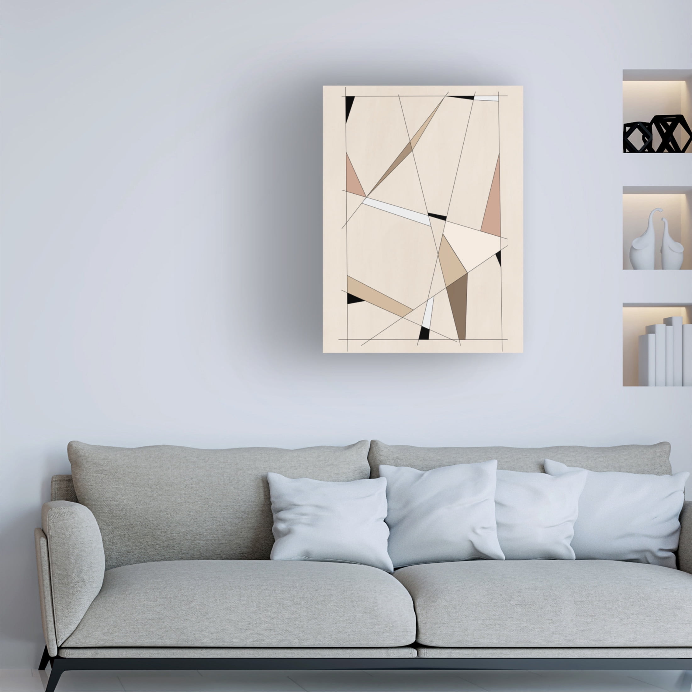 Trademark Fine Art Elena Ristova  Geometric Beige art No.1 Canvas Wall Art
