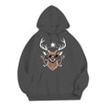 thumbnail image 2 of Christmas Sweater Men Sweatshirts Hooded Sweatshirts Christmas Reindeer Print (Dark Gray S), 2 of 3