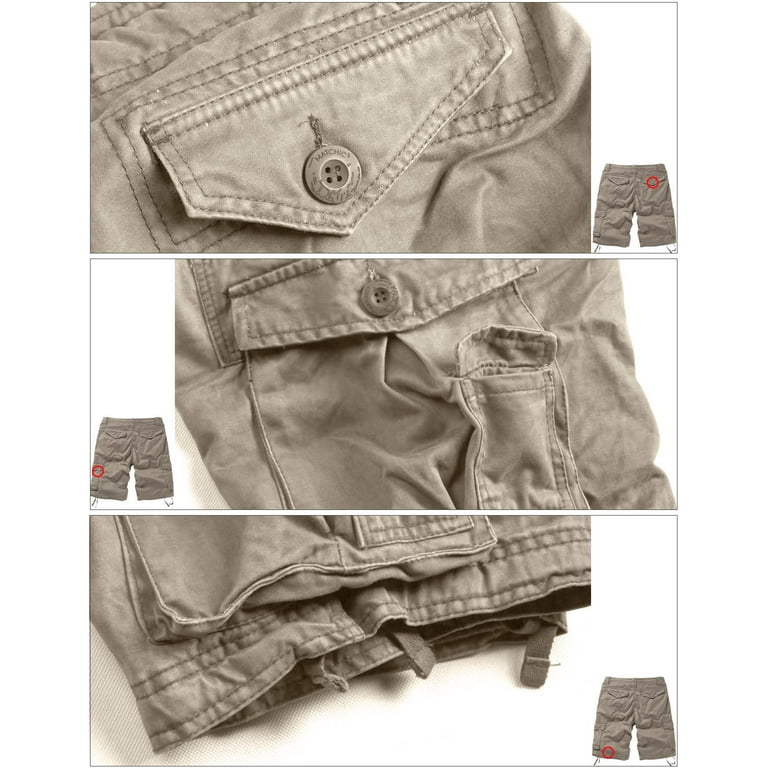 Matchstick Men s Cotton Cargo Shorts Loose Utility Outdoor Shorts with Multi Pockets Sizes S 6XL