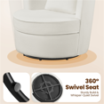thumbnail image 5 of Renwick Bouclé Swivel Accent Armchair with Throw Pillow, White, 5 of 8