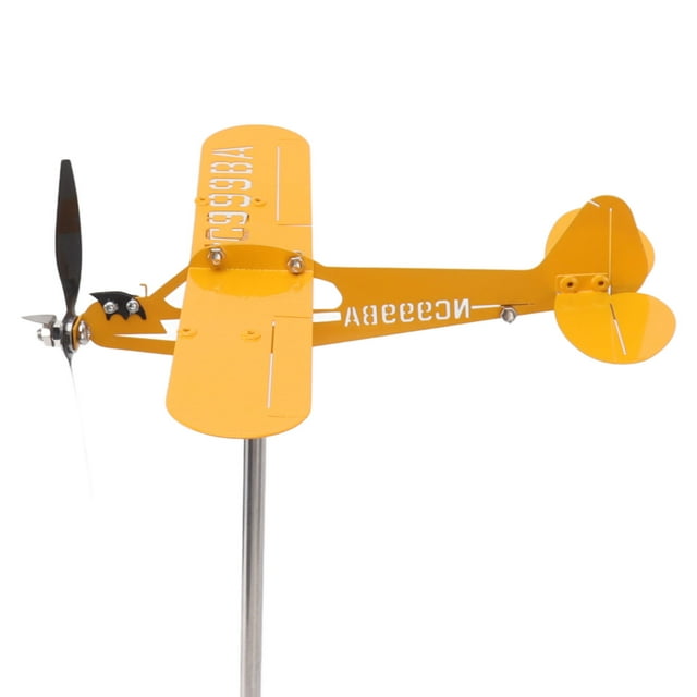 Piper J3 Cub Avión Weathervane Amarillo Piper J3 Cub Airplane Weathervane Garden Decor 3D Metal Airplane Weather Vane Techo Al Aire Libre Indicador de Dirección del Viento ANGGREK Otros