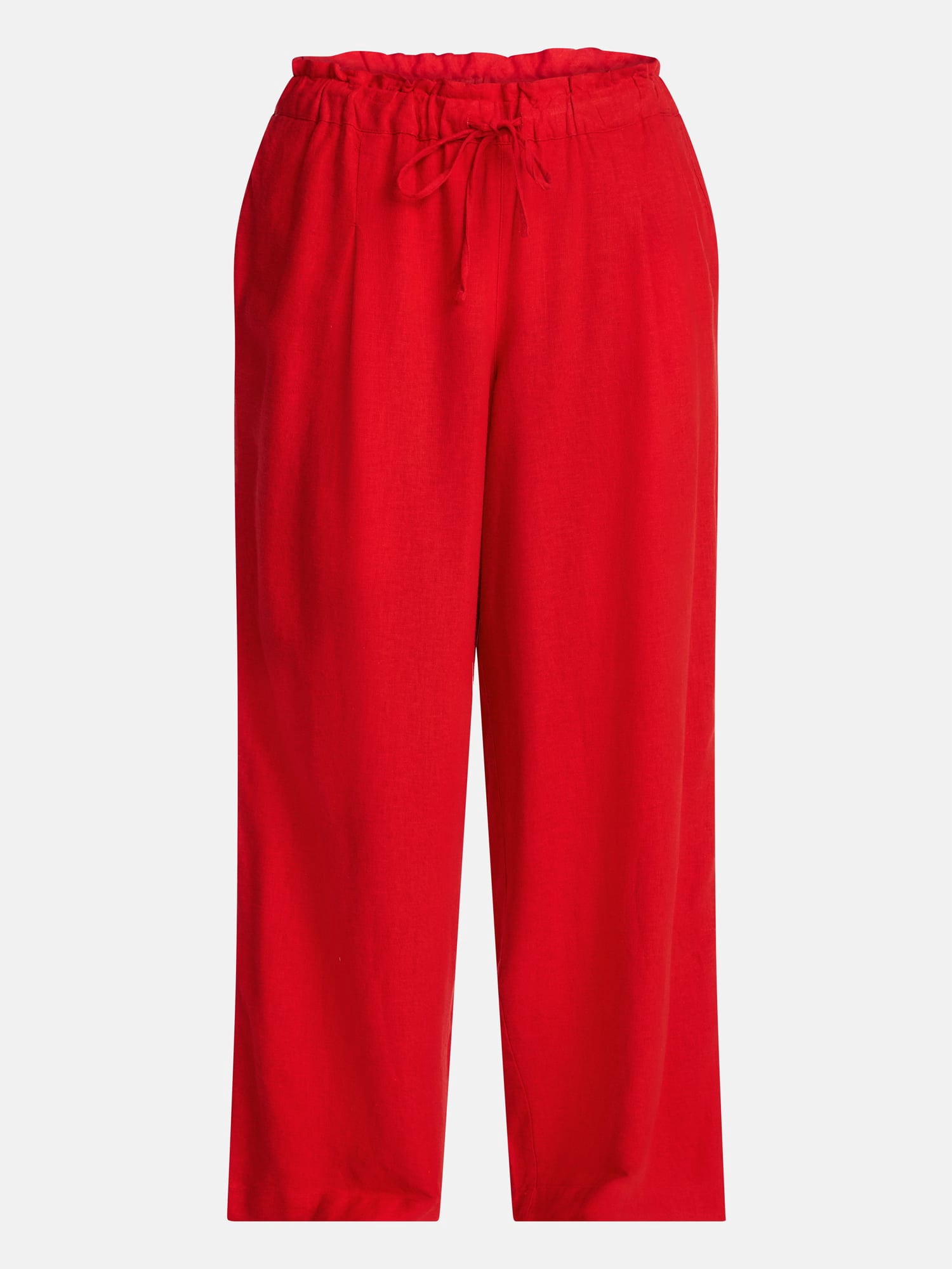 Time and Tru Women's Wide Leg Linen Blend Pants, Sizes XS-4X