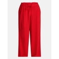 thumbnail image 5 of Time and Tru Women's Wide Leg Linen Blend Pants, Sizes XS-4X, 5 of 5